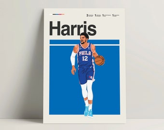 Poster di Tobias Harris, poster di basket, stampa di basket NBA, arte da parete di basket per ufficio, stampa di Tobias Harris, idee regalo di basket