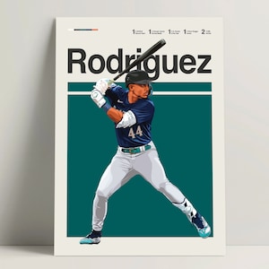 Julio Rodriguez Poster, Baseball Poster, MBL Baseball Print, Baseball Wall Art for Office, Rodriguez Print, Baseball Gift Ideas