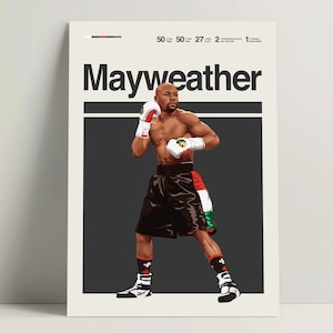 Floyd Mayweather Poster, Boxing Poster, Modern Boxing Print, Minimalist Boxing Wall Art for Office, Boxing Bedroom Decor, Boxing Gift Ideas