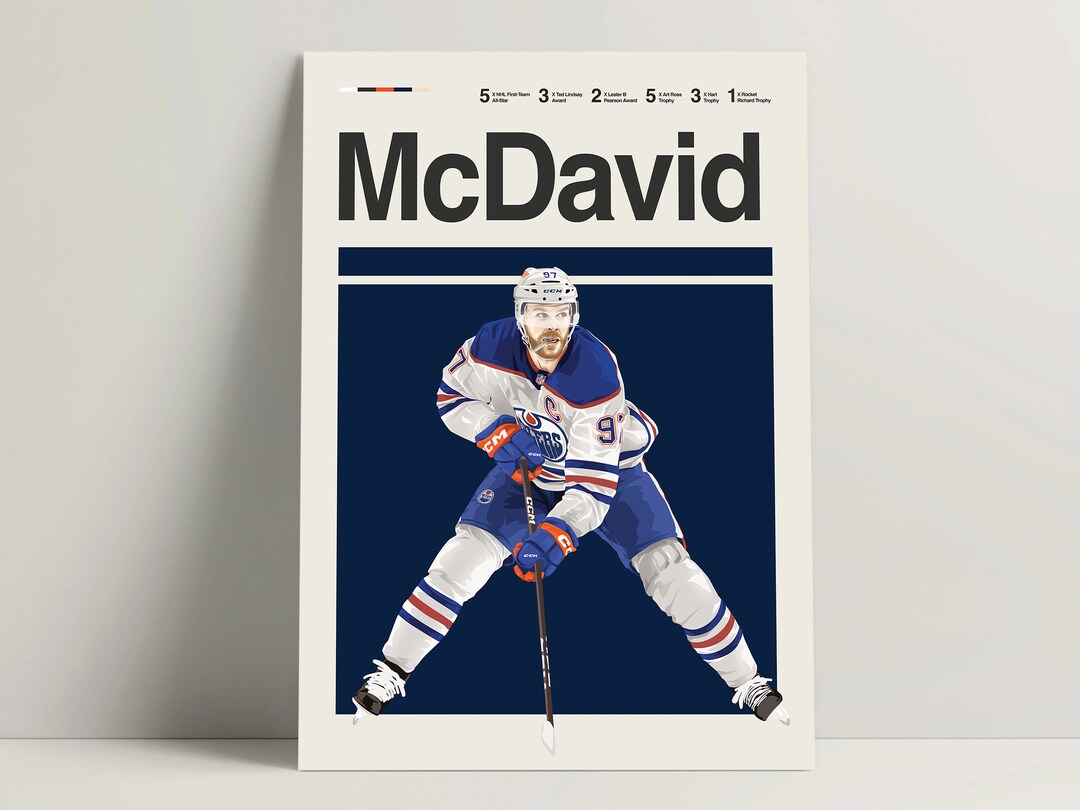 Connor Mcdavid Poster, Hockey Poster, Modern Hockey Print, Minimalist ...