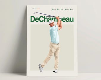 Affiche Bryson DeChambeau, affiche de golf, impression de golf moderne, art mural golf minimaliste pour bureau, décoration de chambre de golf, idées cadeau golf
