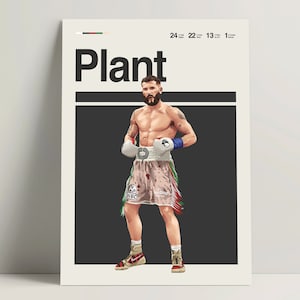 Caleb Plant Poster, Boxing Poster, Modern Boxing Print, Minimalist Boxing Wall Art for Office, Boxing Bedroom Decor, Boxing Gift Ideas