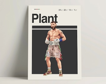 Caleb Plant Poster, Boxing Poster, Modern Boxing Print, Minimalist Boxing Wall Art for Office, Boxing Bedroom Decor, Boxing Gift Ideas