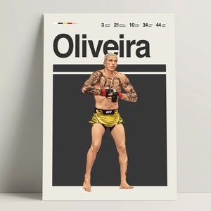 Charles Oliveira Poster, MMA Poster, Modern Mma Print, Minimalist Mixed Martial Arts Wall Art for Office, MMA Bedroom Decor, MMA Gift Ideas