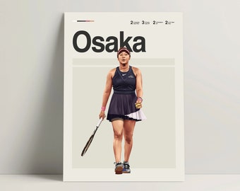 Naomi Osaka Poster, Tennis Poster, Modern Tennis Print, Minimalist Tennis Wall Art for Office, Tennis Bedroom Decor, Tennis Gift Ideas