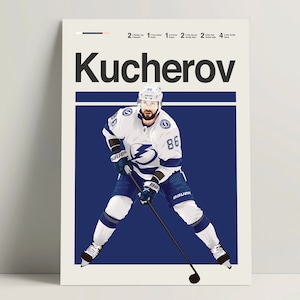 Nikita Kucherov Poster, Hockey Poster, Modern Hockey Print, Minimalist NHL Hockey Wall Art for Office Hockey Bedroom Decor Hockey Gift Ideas
