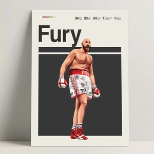 Tyson Fury Poster, Boxing Poster, Modern Boxing Print, Minimalist Boxing Wall Art for Office, Boxing Bedroom Decor, Boxing Gift Ideas