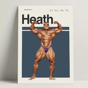 Phil Heath Poster, Bodybuilding Poster, Mr Olympia Art Print, Bodybuilding Wall Art Office, Motivational Gym Decor, Bodybuilding Gift Ideas