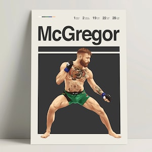 Conor McGregor Poster, MMA Poster, Modern Mma Print, Minimalist Mixed Martial Arts Wall Art for Office, MMA Bedroom Decor, MMA Gift Ideas