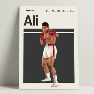 Muhammad Ali Poster, Boxing Poster, Modern Boxing Print, Minimalist Boxing Wall Art for Office, Boxing Bedroom Decor, Boxing Gift Ideas