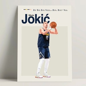 Nikola Jokic Poster, Basketball Poster, NBA Basketball Print, Basketball Wall Art for Office, Nikola Jokic Print, Basketball Gift Ideas
