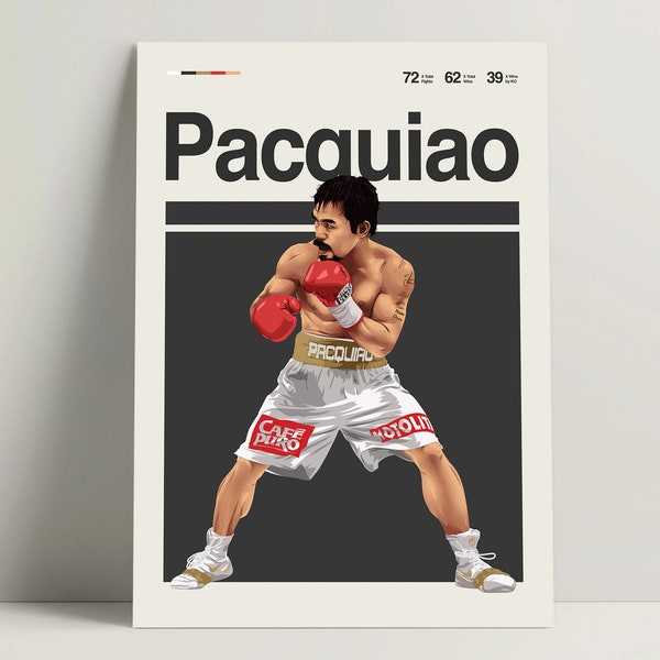 Manny Pacquiao Poster, Boxing Poster, Modern Boxing Print, Minimalist Boxing Wall Art for Office, Boxing Bedroom Decor, Boxing Gift Ideas