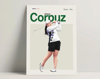 Allisen Corpuz Poster, Golf Poster, Modern Golf Print, Minimalist Golf Wall Art for Office, Golf Bedroom Decor, Golf Gift Ideas