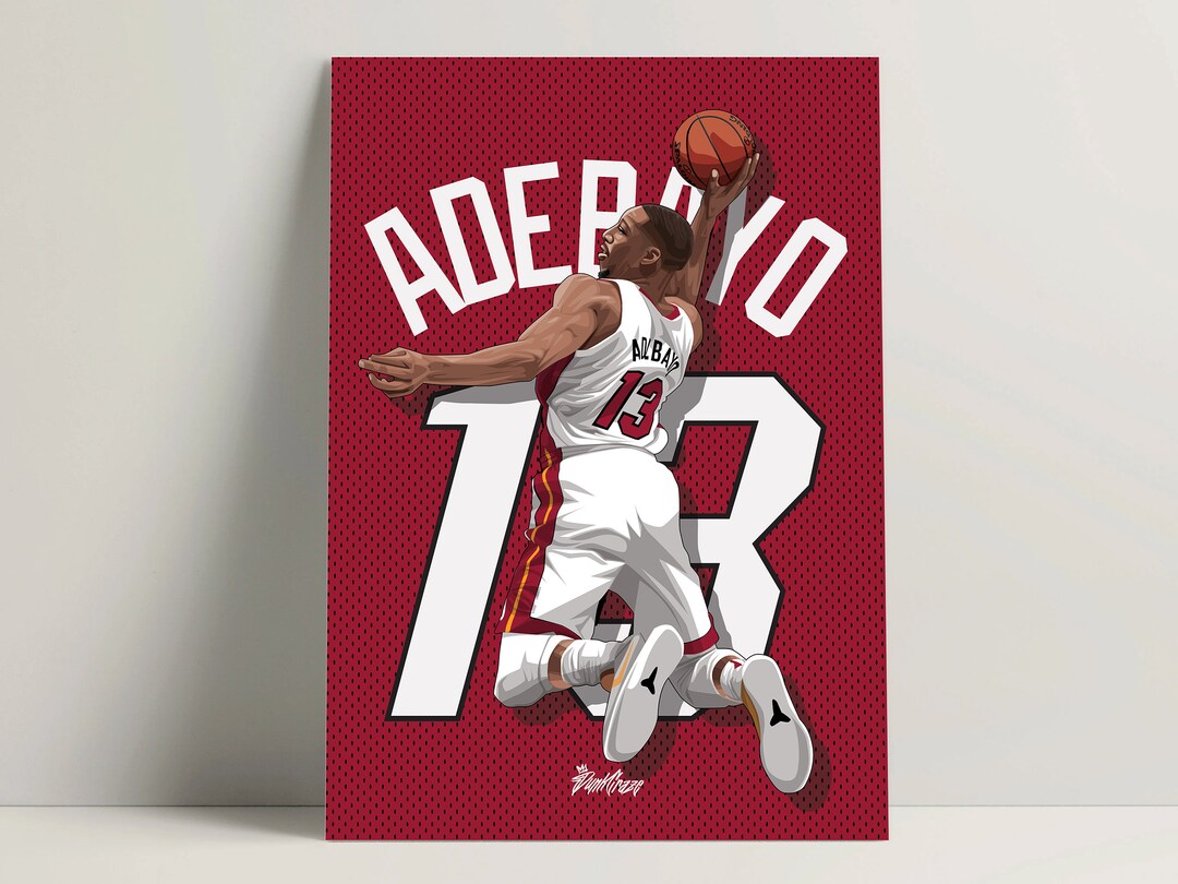 Bam Adebayo Poster, Dunking Poster, NBA Poster, Basketball Slam Dunk