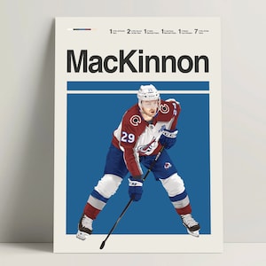 Nathan MacKinnon Poster, Hockey Poster, Modern Hockey Print Minimalist NHL Hockey Wall Art for Office Hockey Bedroom Decor Hockey Gift Ideas