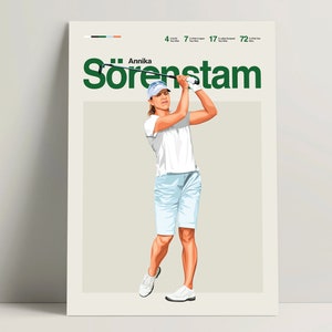 Annika Sörenstam Poster, Golf Poster, Modern Golf Print, Minimalist Golf Wall Art for Office, Golf Bedroom Decor, Golf Gift Ideas
