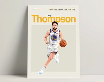 Klay Thompson Poster, Basketball Poster, Basketball Print, Basketball Wall Art for Office, Thompson Print, Basketball Gift Ideas