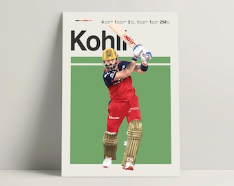 Virat Kohli Poster - RCB Cricket Wall Art, Modern Sports Printable, Motivational Decor