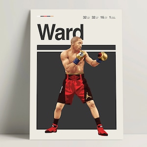 Andre Ward Poster, Boxing Poster, Modern Boxing Print, Minimalist Boxing Wall Art for Office, Boxing Bedroom Decor, Boxing Gift Ideas
