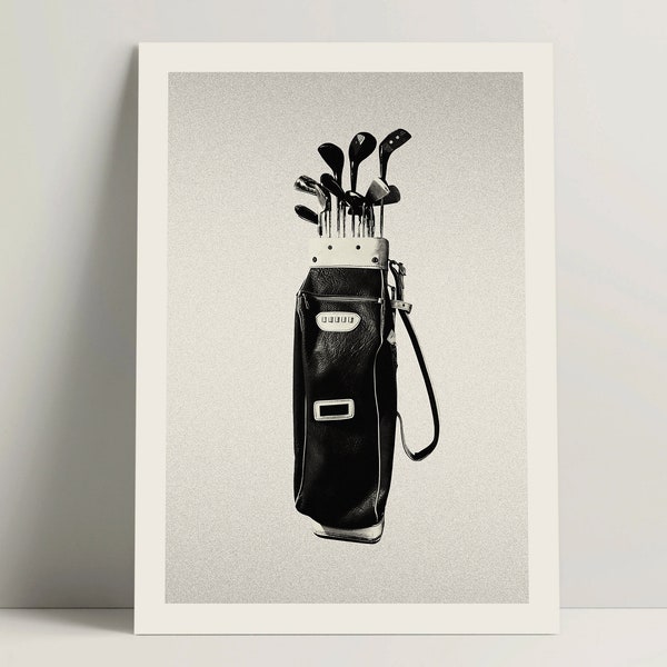 Golf Poster, Vintage Golf Bag Wall Art for Office & Bedroom Decor, Stylish Golfer Poster Print, Golf Gift Ideas