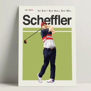 Scottie Scheffler Poster, Golf Poster, Modern Golf Print, Scheffler Minimalist Golf Wall Art for Office, Golf Bedroom Decor, Golf Gift Ideas