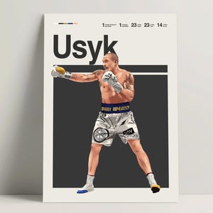Oleksandr Usyk Poster, Boxing Poster, Modern Boxing Print, Minimalist Boxing Wall Art for Office, Boxing Bedroom Decor, Boxing Gift Ideas