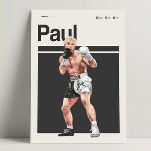 Jake Paul Poster, Boxing Poster, Modern Boxing Print, Minimalist Boxing Wall Art for Office, Boxing Bedroom Decor, Boxing Gift Ideas