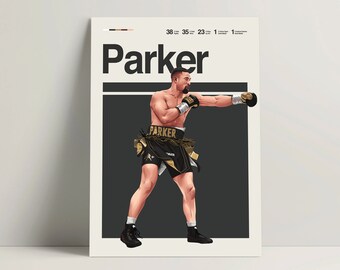 Joseph Parker Poster, Boxing Poster, Modern Boxing Print, Minimalist Boxing Wall Art for Office, Boxing Bedroom Decor, Boxing Gift Ideas