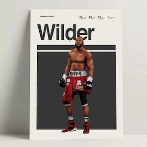 Deontay Wilder Poster, Boxing Poster, Modern Boxing Print, Minimalist Boxing Wall Art for Office, Boxing Bedroom Decor, Boxing Gift Ideas