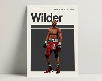 デオンテイ・ワイルダーのポスター、ボクシングのポスター、モダンな
