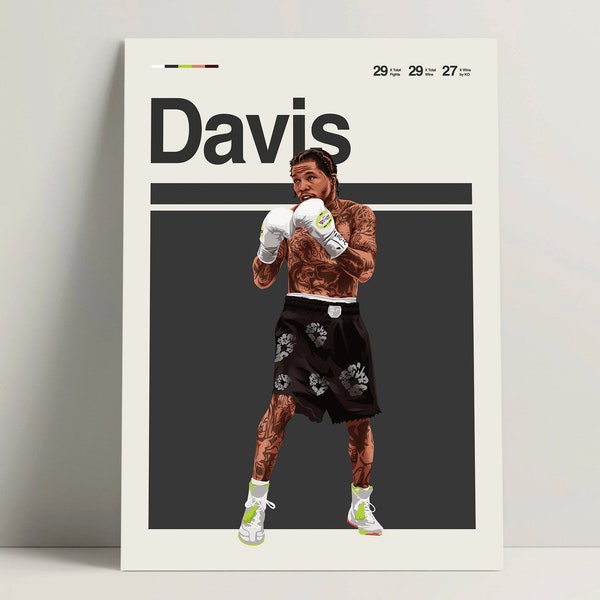 Gervonta Davis Poster, Boxing Poster, Modern Boxing Print, Minimalist Boxing Wall Art for Office, Boxing Bedroom Decor, Boxing Gift Ideas