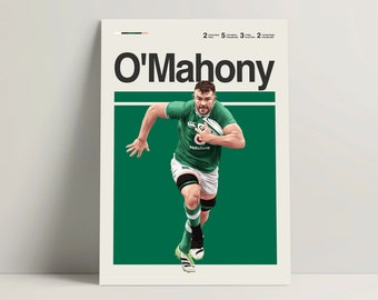 Peter O'Mahony Poster, Rugby Poster, Modern Irish Rugby Print, Minimalist Rugby Wall Art for Office, Six Nations Art, Rugby Gift Ideas