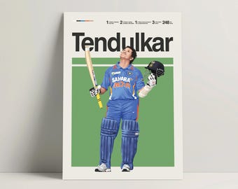 Sachin Tendulkar Poster - Cricket Wall Art, Modern Sports Printable, Motivational Decor