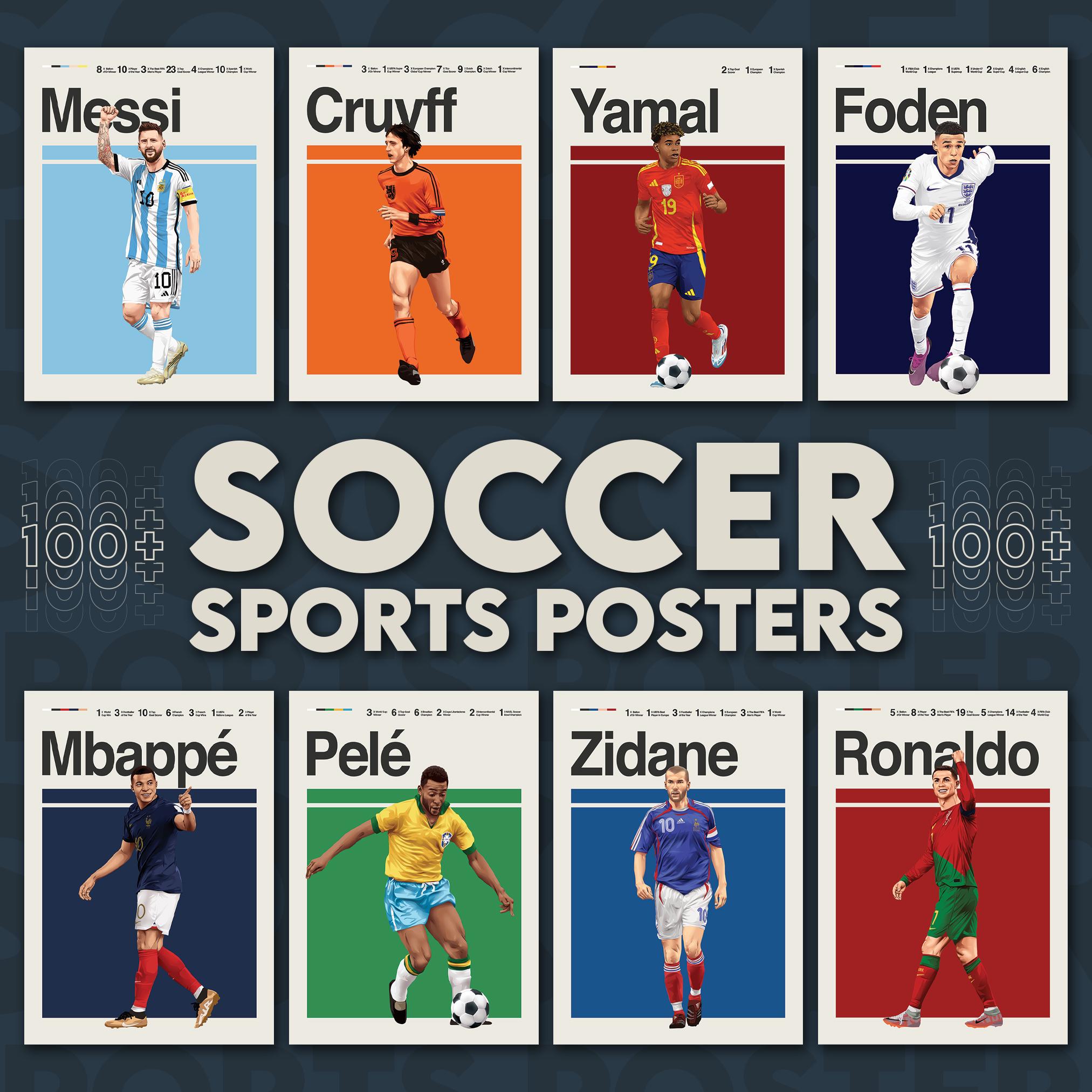 Soccer Poster, Sports Posters, Soccer Gifts Ideas, Soccer Player Posters, Digital Download Soccer Print, Printable Soccer Posters for Boys