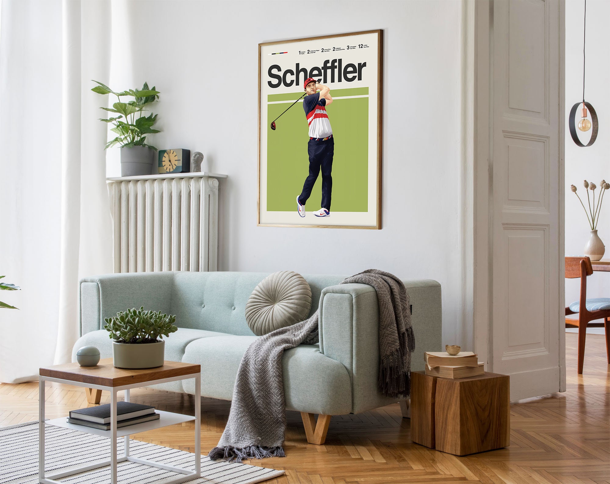 Poster Scottie Scheffler Toile Murale 30x45 Cm - Imperméable, Anti-rayures, Anti-UV, Décoration Moderne Cadre Style