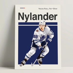 William Nylander Poster, Hockey Poster, Modernes Hockey Poster Minimalistische NHL Hockey Wandkunst für Büro Hockey Schlafzimmer Dekor Hockey Geschenkideen