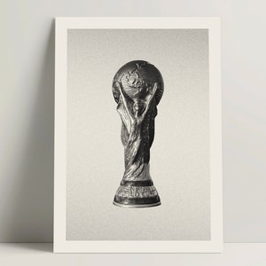 Soccer Poster, Vintage Soccer Print, Soccer Wall Art for Office & Bedroom, Vintage Trophy Wall Art, World Cup Art Print, Soccer Gift Ideas