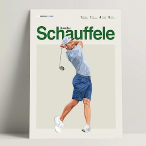 Xander Schauffele Poster, Golf Poster, Modern Golf Print, Minimalist Golf Wall Art for Office, Golf Bedroom Decor, Golf Gift Ideas