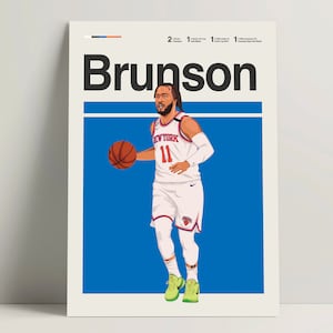 Jalen Brunson Poster, Basketball Poster, NBA Basketball Print, Basketball Wall Art for Office, Brunson Print, Basketball Gift Ideas