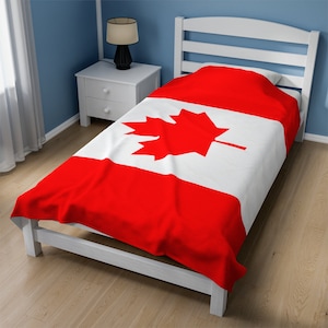 Canada Velveteen Plush Blanket,Canada Flag Blanket, Flag of Canada, Canada Flag Blanket, Canada Country Flag Gift, Canada Blanket, Canada