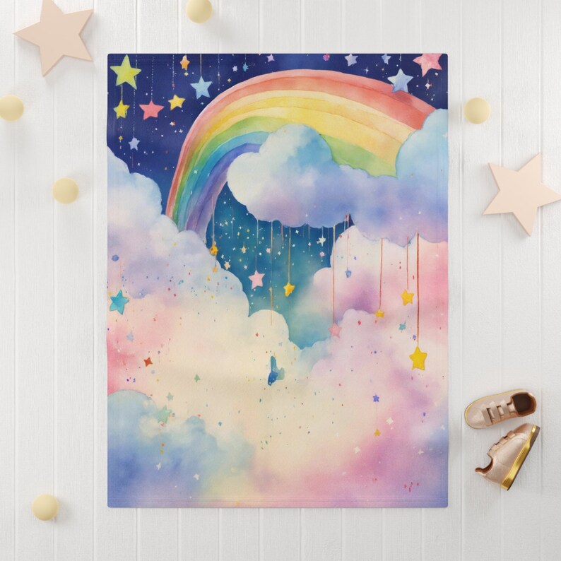 Soft Fleece Baby Blanket Rainbow Newborn Best Gift Newborn Gift for Her