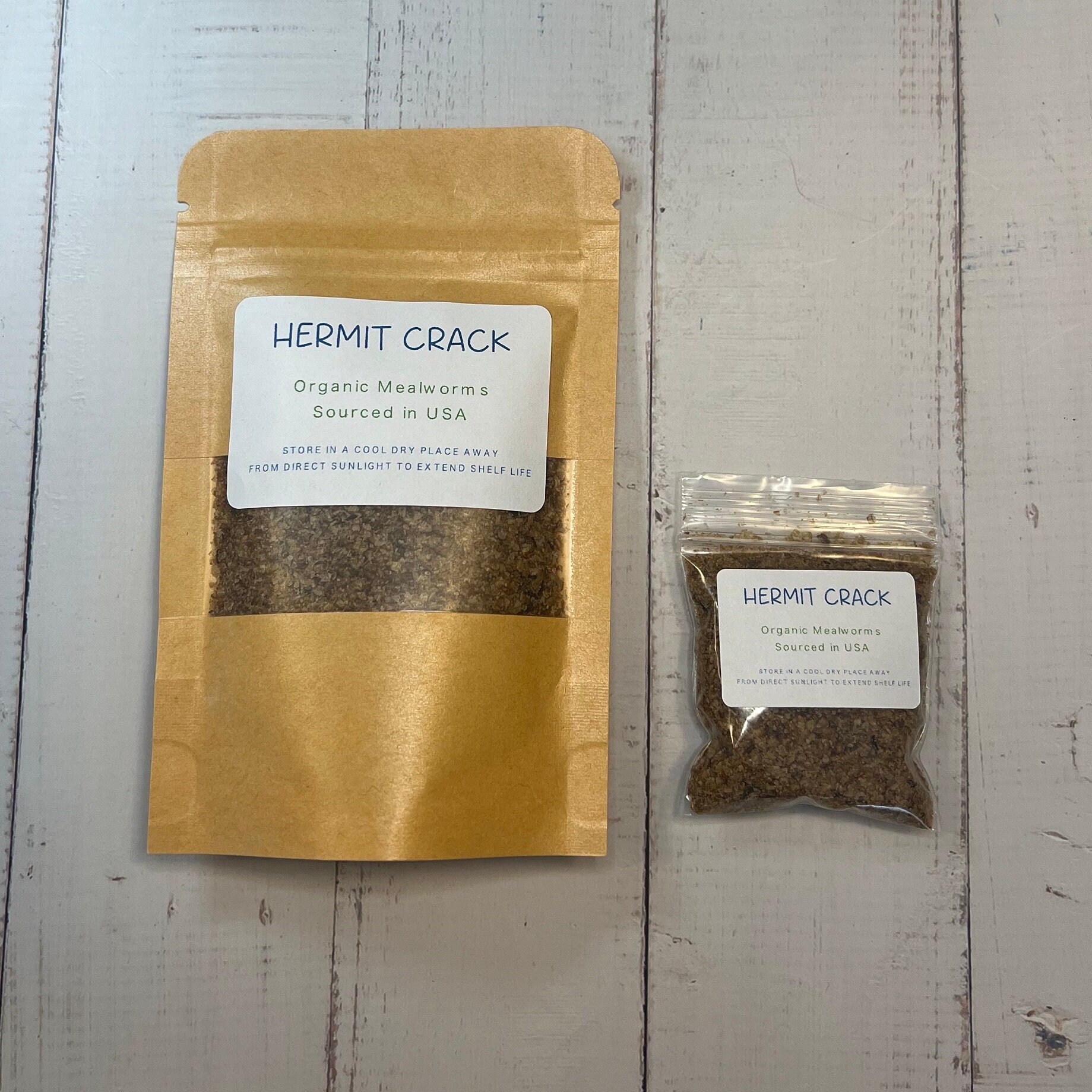 100 Organic Ground Mealworms Hermit Crab Food, Organic, Hermit Crab