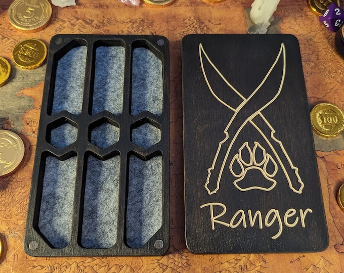 Personalized Dice Box RANGER, Dice holder, Custom dice tray, Wood Dice Storage, Accessories Gifts, Gaming present, Personalized Gift