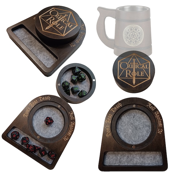Dual Dnd Dice Coasters and Mug stand, DnD Designs, for RPG games, Tabletop Accessory, DM Gift, Birthday Gift, DnD Gift, Dice stand