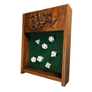 Dice Vault | Custom DnD Box for Dice Old Wood Style | DnD Dice Case | Personalized Dice Box Storage | Dice Rollitng Tray and Vault Dice Tray