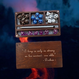 Dice Box and Storage, Dnd Engraved Wood Dice Box, Dice Case, Wood Dice Box, Personalized D&D Dice Box