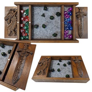 Dice tray, Dice Box, DnD Rolling Tray, Personalized Name Engraving, dice holder, dice case, dnd gift, Custom DnD Dice Box, Birthday