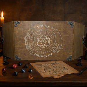 Custom Wooden DM Screen for DnD – Unique Game Master Screen with Engraving | Perfect RPG Gift for Dungeon Masters