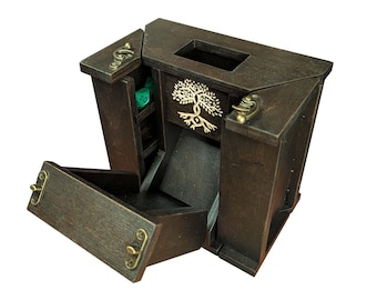Dice Tower and Tray with Storage for DnD Games, Personalized design for DnD Fan, Custom Gift for Tabletop Games