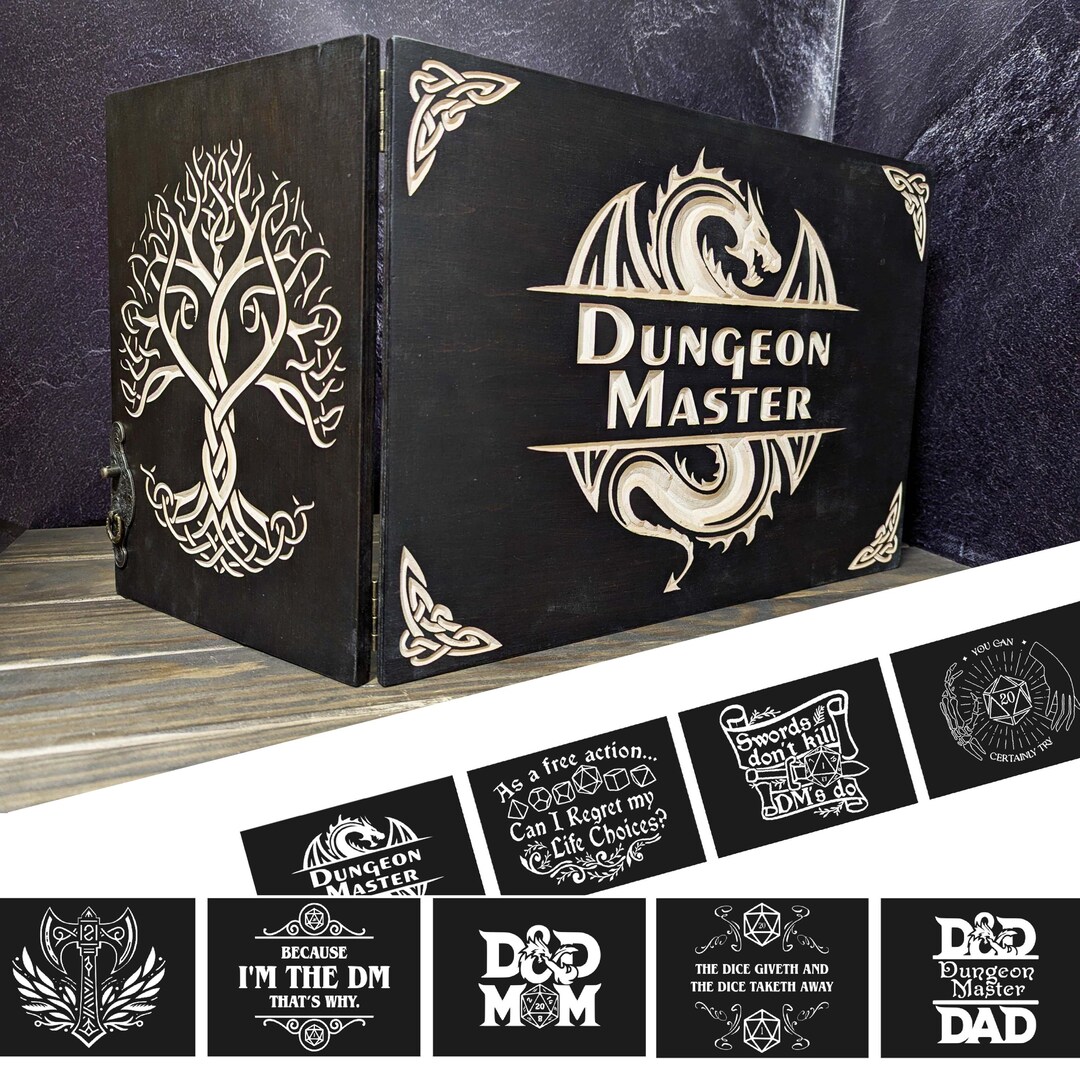 Dms Screen Wooden DM Screen: Mystic D&D Dungeon Master Screen With Magnetic Clips ...